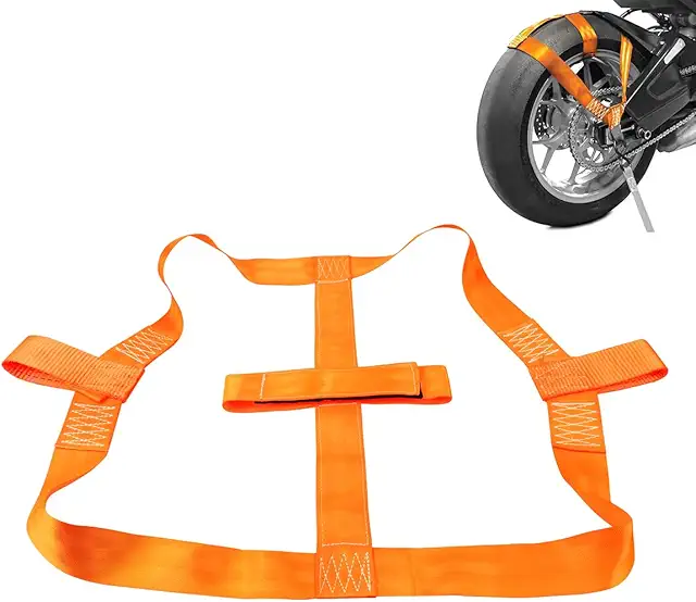 Sangle Remorque Moto - Dispositif de Sécurité pour Transport de Moto, Fixation Roue Arrière