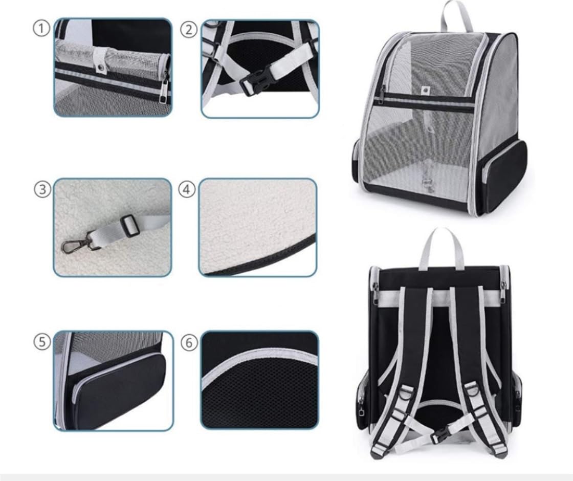 Transportín Gato Bolsa De Transporte para Gatos Al Aire Libre, Mochila Portátil Transpirable para, Tela Malla Viaje para Y Perros Perros Pequeños(A)