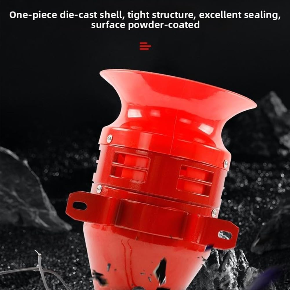 Sirena para exteriores de 220 V 60 W, sirena de alarma con sonido potente de 110 dB, resistente a la intemperie, fábrica de almacén para el hogar, color rojo