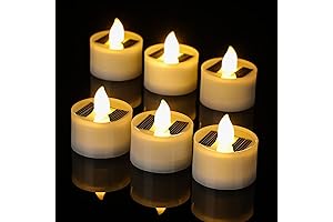 Mini Solar Lights, 6-Pack Waterproof Flameless Candles with Rechargeable Flickering Light by Hortsun