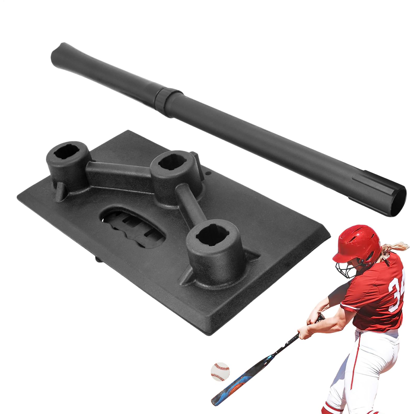 Genérico Bate De Bateo para Sóftbol - tee De Práctica para Béisbol Y Sóftbol - Base Resistente, Top de Goma, Accesorios Teeball, Altura Ajustable 5 Posiciones para Niños y Adolescentes