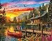 Springbok Puzzles - Cabin Evening Sunset - 1000 Piece Jigsaw Puzzle - Large 30