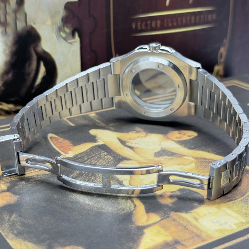 Sostituzione Dei Pezzi di Ricambio per NH34, NH35, NH36 Orologio Movimento 4r35 - Cassa Quadrata In Acciaio 316L, Bracciale In Vetro