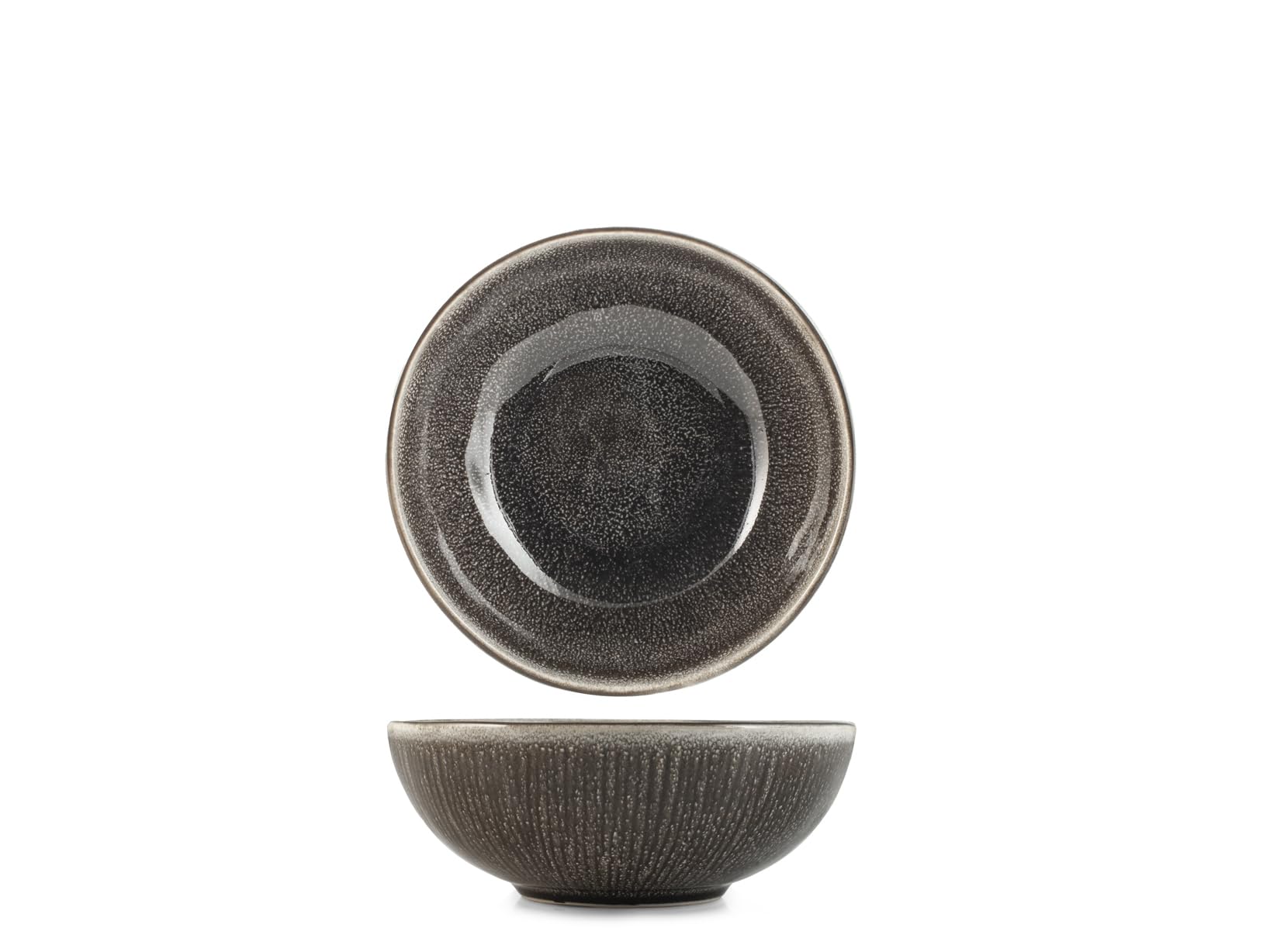 Assiettes creuses 17 cm en stoneware marron pour soupe et pâtes H&H