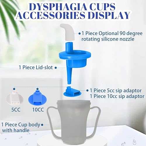 Miniatura 2 de Taza reguladora de disfagia para ancianos con dificultad para tragar, con vaso de sorbo de 5 cc y 10 cc, dispositivos de asistencia solo líquidos,