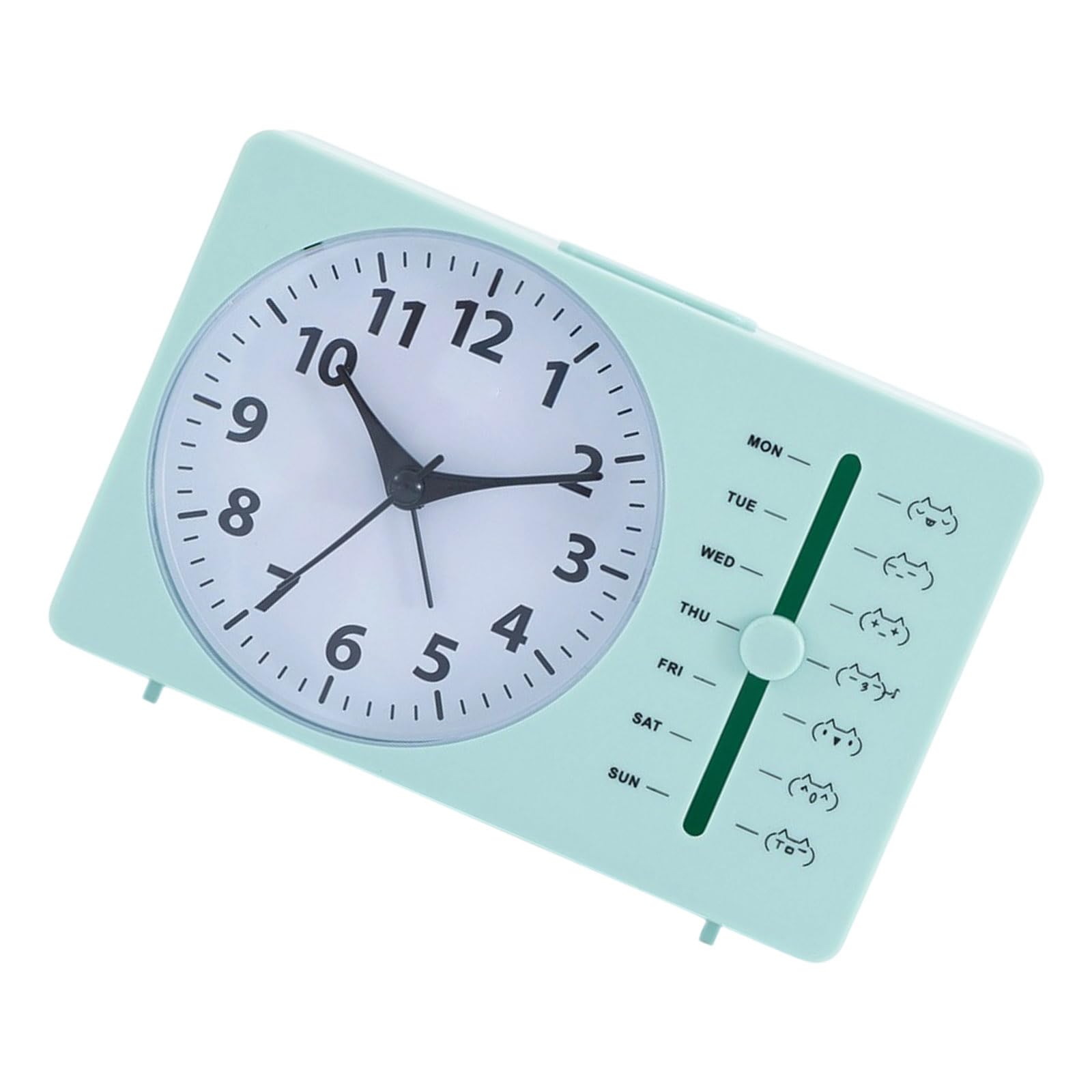 Hsioluted Analog Alarm Clock, Silents None Ticking Quartzs Movement Small Clock Bedside Desk for Home, Travel, Decors Travel Analog Alarm Small