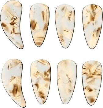Mikinona Guzheng Finger Nails 8 pcs Protective Finger Picks for Beginners Smooth Round Practice Fake Nails Lightweight Protectors for Guzheng Playing and String Instrument Practice
