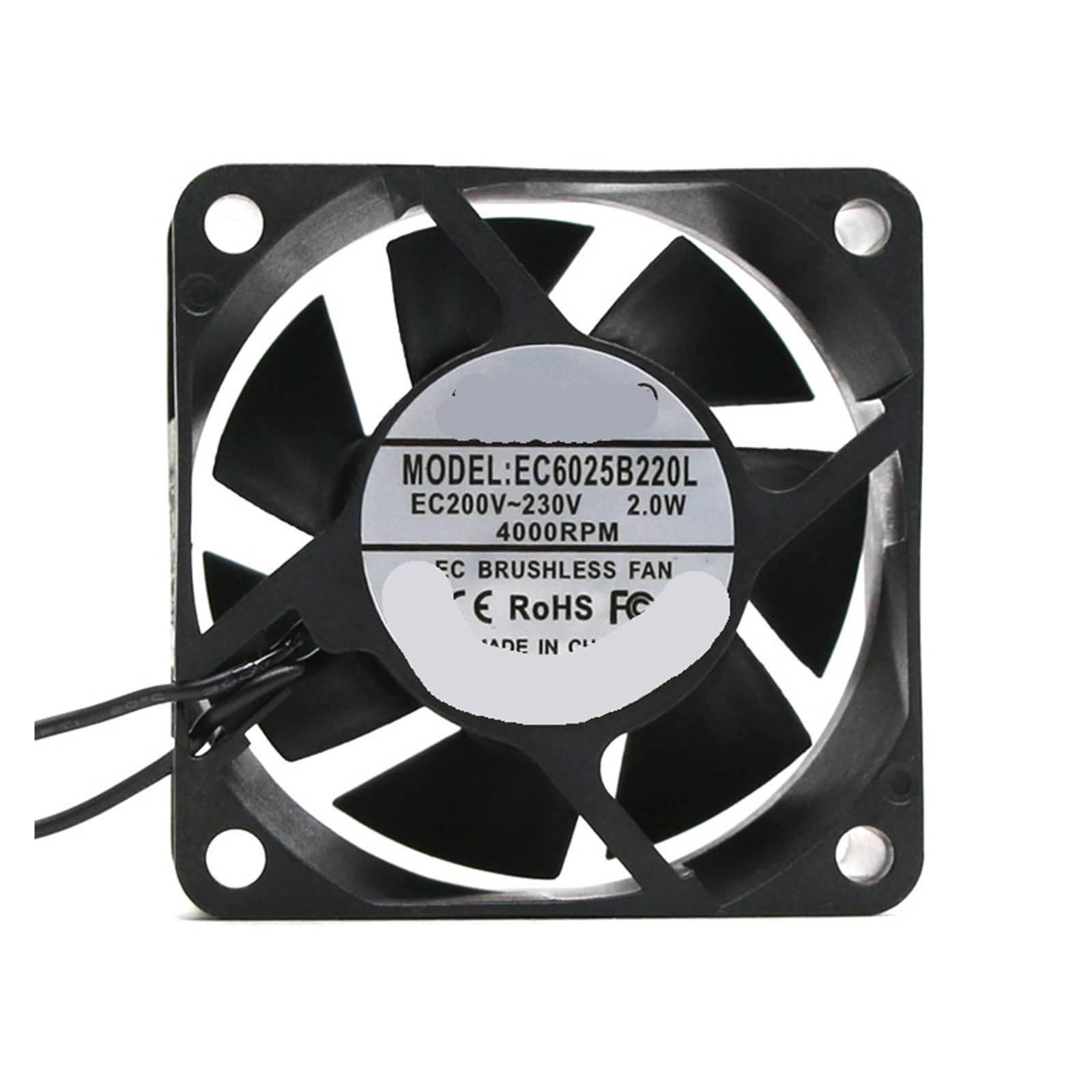 Ventilateur de refroidissement 60x60x25 mm 220V 230V haute performance 2 fils