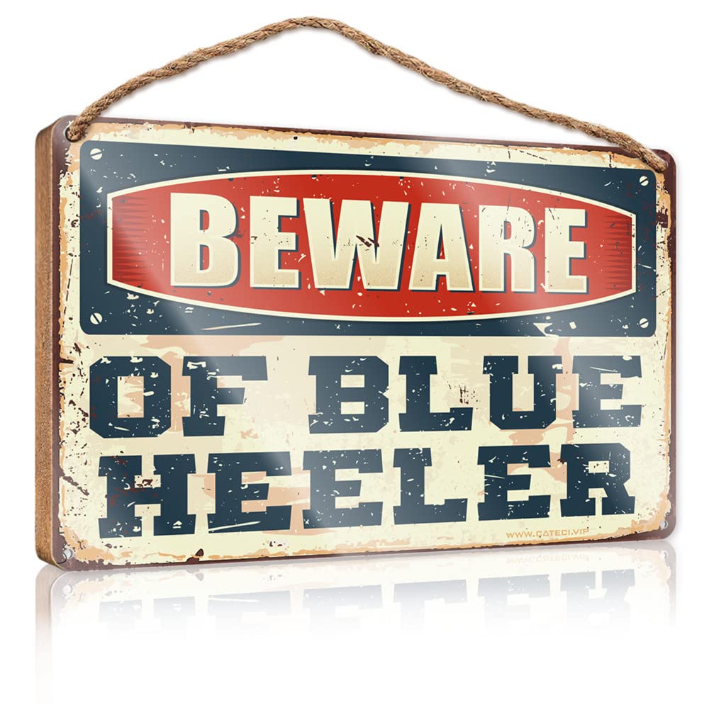 Dtha One Color Wood For Crafts Signs Beware Of Blue Heeler Wooden Sign Wood Signs For Home Decor Outdoor Hanging Sign(15X28cm)