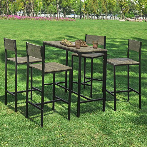 Haotian Sling High Bistro Set,Home Kitchen Outdoor Garden Bar Set,Patio
