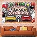 Racing Cars Happy Birthday Decorations Backdrop Banner, Race Car Fast Birthday Party Decorations Photo Background Backdrop for Birthday Party Supplies Boys Children Men Celebration, 63 x 39.4Inch