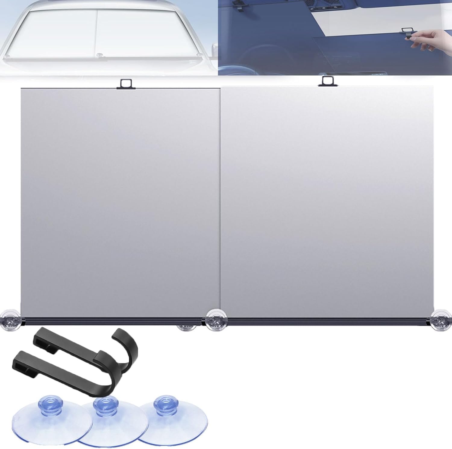 Automatic Retractable Car Sunshade,2024 New retractable car sun shade,The Perfect Car Sun Shade.for UV and Heat Protection,Applicable to SUV, Tesla and other new energy electric vehicles(2pcs)