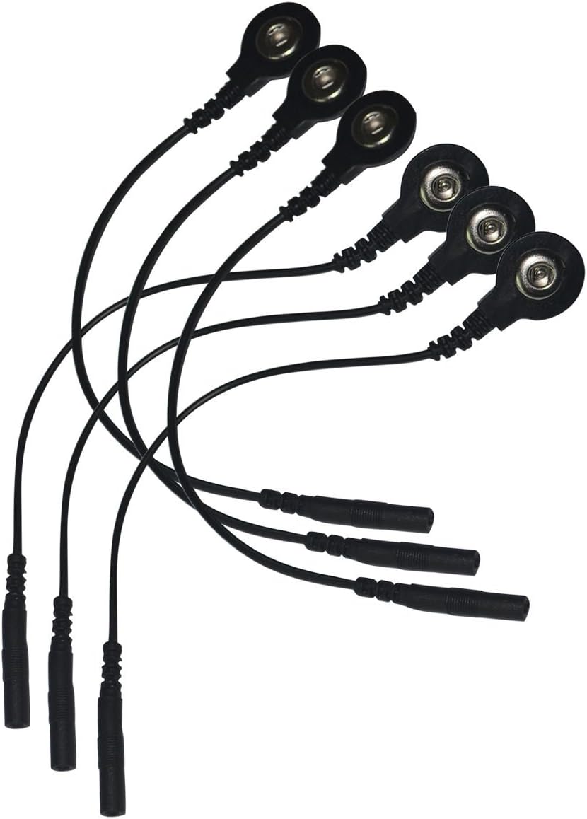 3 Pair TENS Machine Lead Wire Connector Splitters by Head 2.0mm Cables Snap 3.5mm