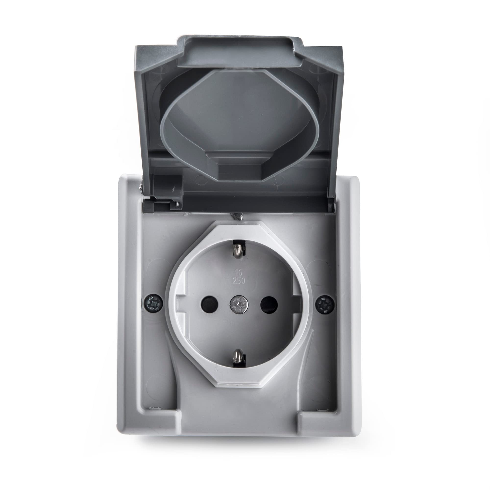 Doppio Interruttore Da Incasso FAMATEL Serie Aquant 55 - IP55 Impermeabile, Grigio Alluminio
