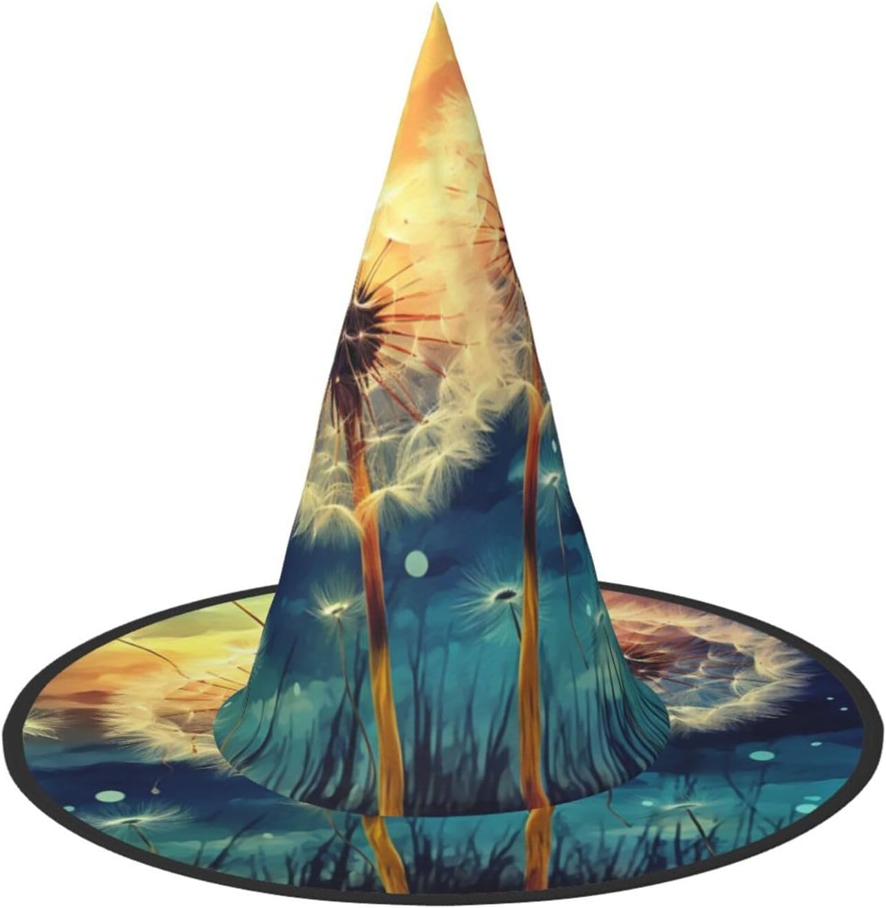 Witch Hats Halloween Cone Wizard Hat Dandelion Drawing Paint Witch Hats Halloween Hat Costume Cosplay