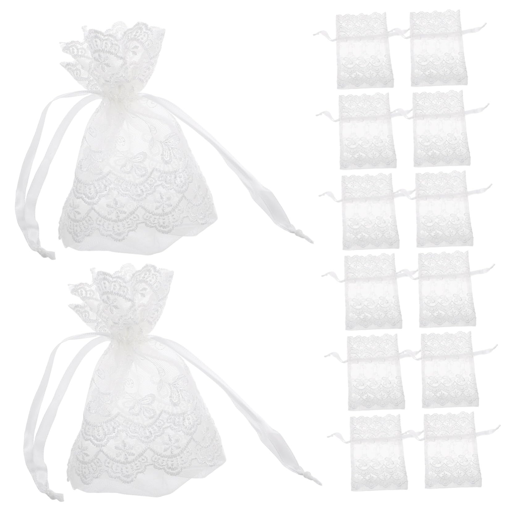 25 Stück Netzbeutel Als Partygeschenk Geschenktüten Kleine Feine Netztasche Weihnachts-mesh-kordelzugbeutel Organzabeutel Mit Kordelzug Weiße Organzabeutel Mesh-goodie-bag White
