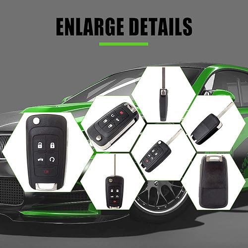 Miniatura 6 de SCITOO Paquete de 2 llaves remotas de entrada sin llave para Chevy Camaro para Dodge Ram 1500 2500 3500 para Buick Lacrosse para GMC Terrain