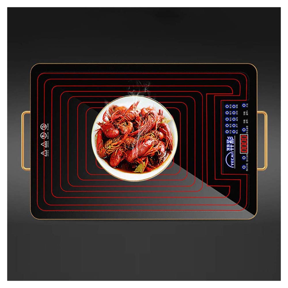 Mirbly Square Calienta Platos, Mango Portátil Bandeja De Calientaplatos Electrico, Pantalla Táctil De Vidrio Templado Tablero De Aislamiento De Alimentos 3593573031 / B / 61x41cm