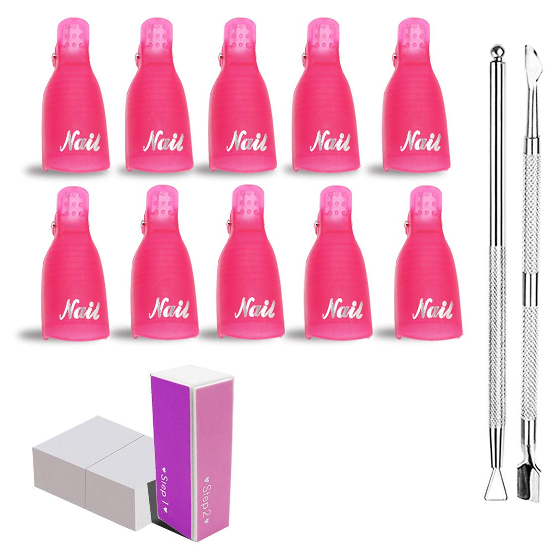 Yica Nail Polish Gel Soak OfYica Nail Polish Gel Soak Off Set with Nail Clips Nail Remover Cotton pads Nail Art Cuticle Pusher Trimmer