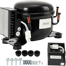 DC 12-24V Car Refrigeration Air Compressor Fridge Freezer Marine Solar with Controller,Max Cooling Capacity:74W /252.5btu,R134 A refrigerant