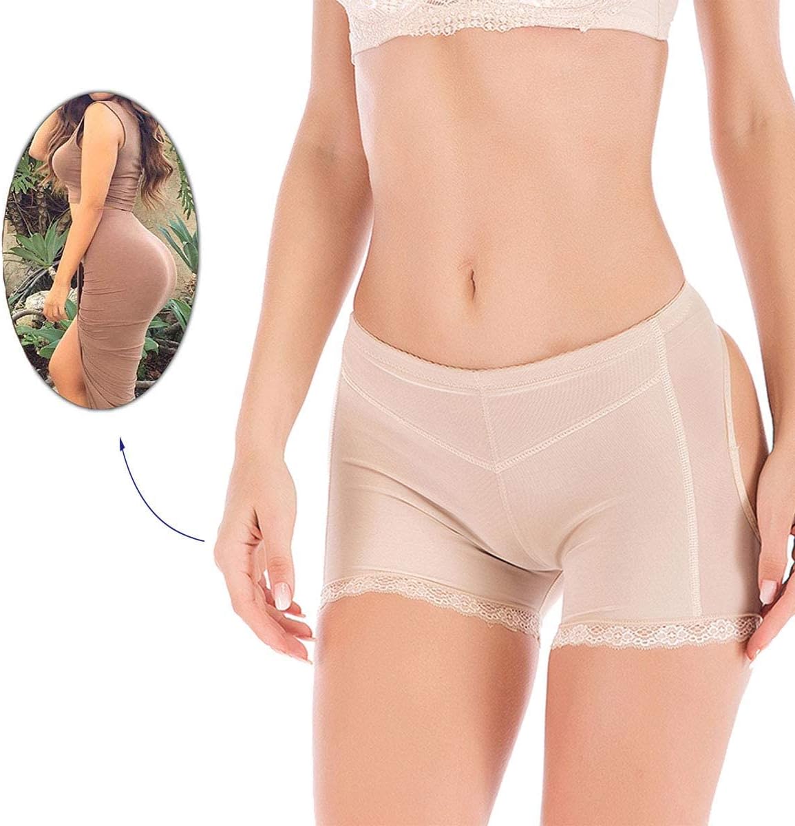 FOCUSSEXY Women's Butt Lifter Underwear Boyshort Panties Body Shaper