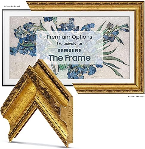 Deco TV Frames – Ornate Gold Smart Frame Compatible ONLY with Samsung The Frame TV (43″, Fits 2017-2020 Frame TV)