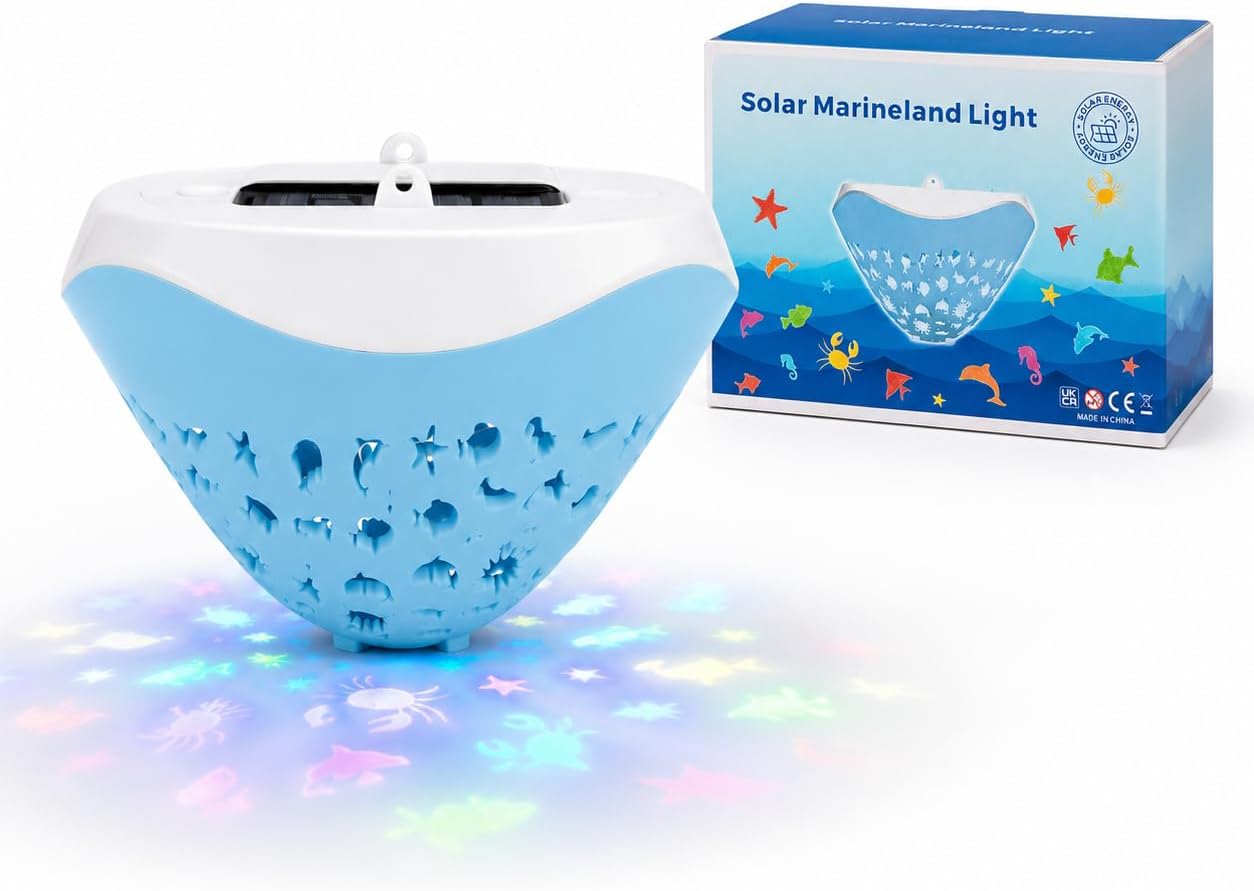 Floating Pool Lights Solar Marineland Light, Color-Changing LED | Solar and USB Rechargeable, IP67 Waterproof, For Pool, Hot Tub, Pond, Fountain