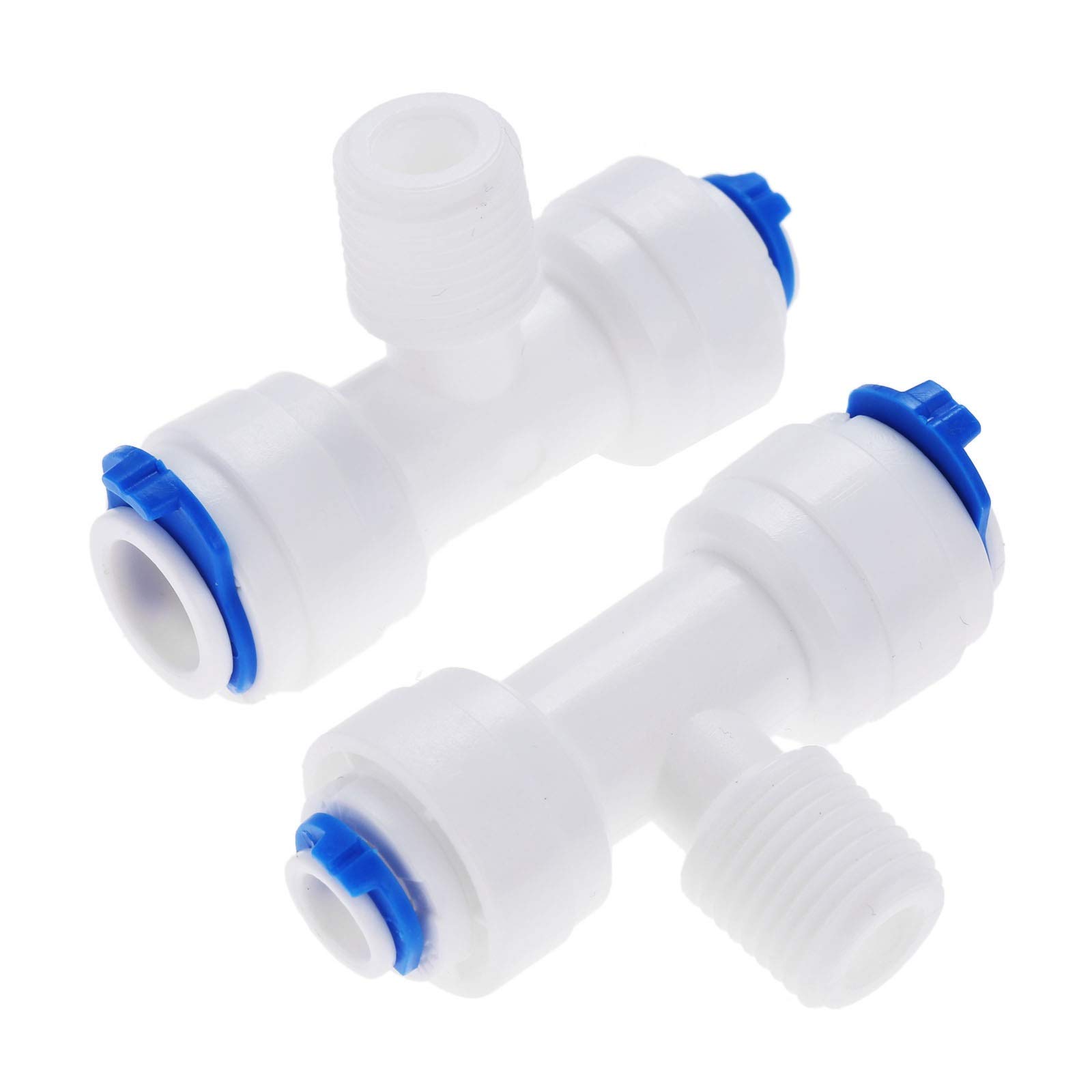Conexión rápida for Manguera, de jardín, 2 Piezas, conexión for tubería ósmosis inversa, Forma T, en 3/8, Macho 1/4, Conector Acoplamiento plástico for Agua