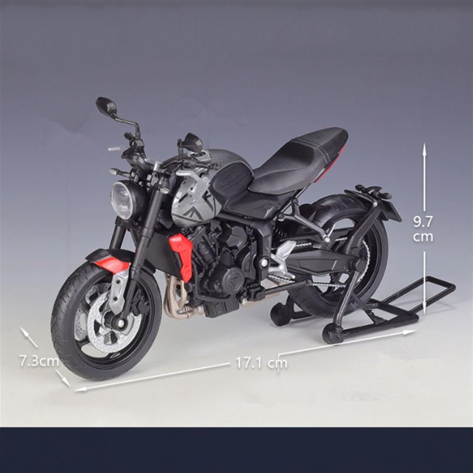 Modèle de moto Pour Triumph Trident 660 1:12 Alliage Modèle De Voiture De Course Simulation Moulage Sous Pression Métal Rue Sport Moto Modèle Adulte Cadeau(Black)