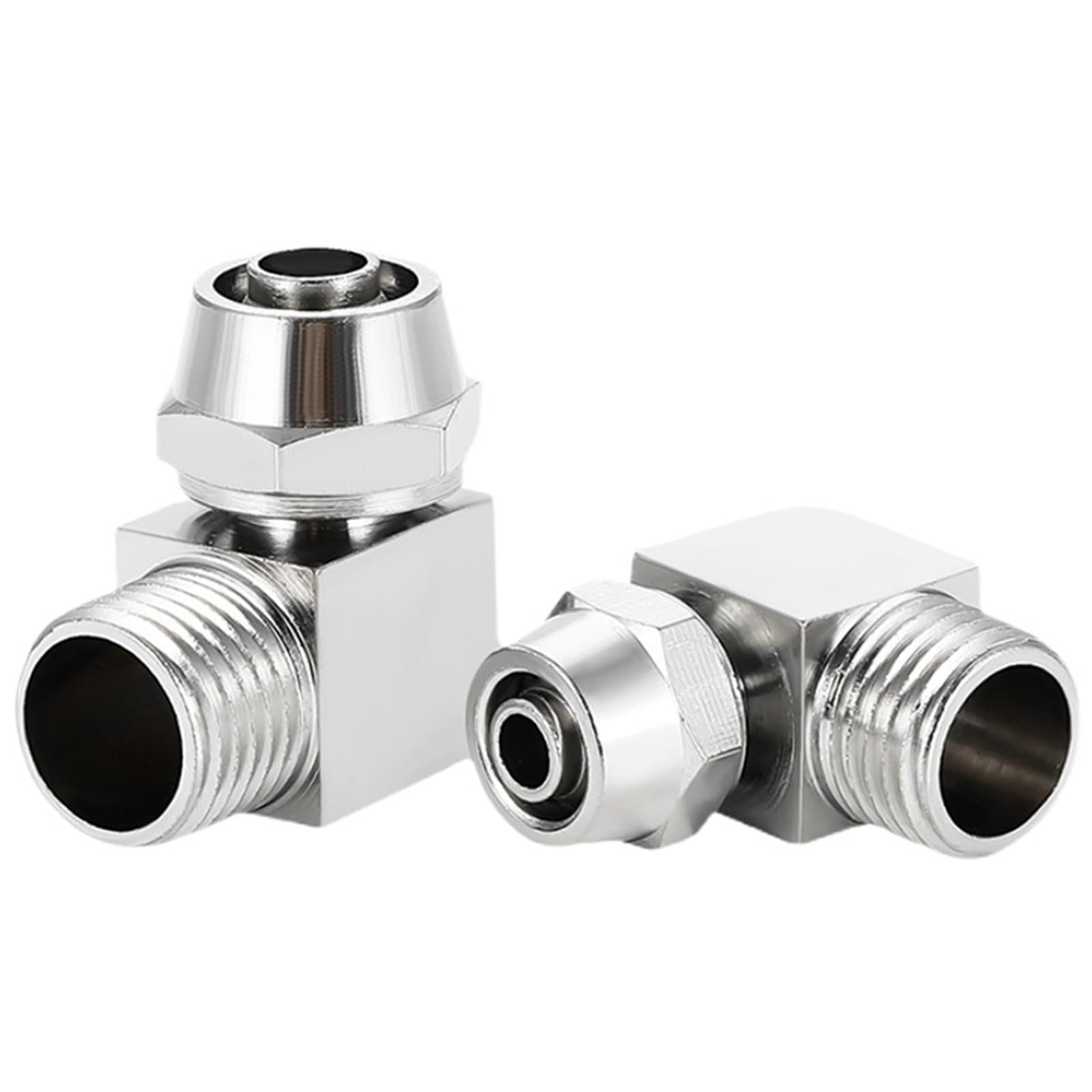 1 Pieza de conexión neumática KPL de Cobre niquelado, Rosca BSPT de 1/8, 1/4, 3/8 y 1/2 Pulgadas, Conector rápido de 4 mm, 6 mm y 8 mm, Conectores de Manguera y Tubo.(OD 10MM,1l2)