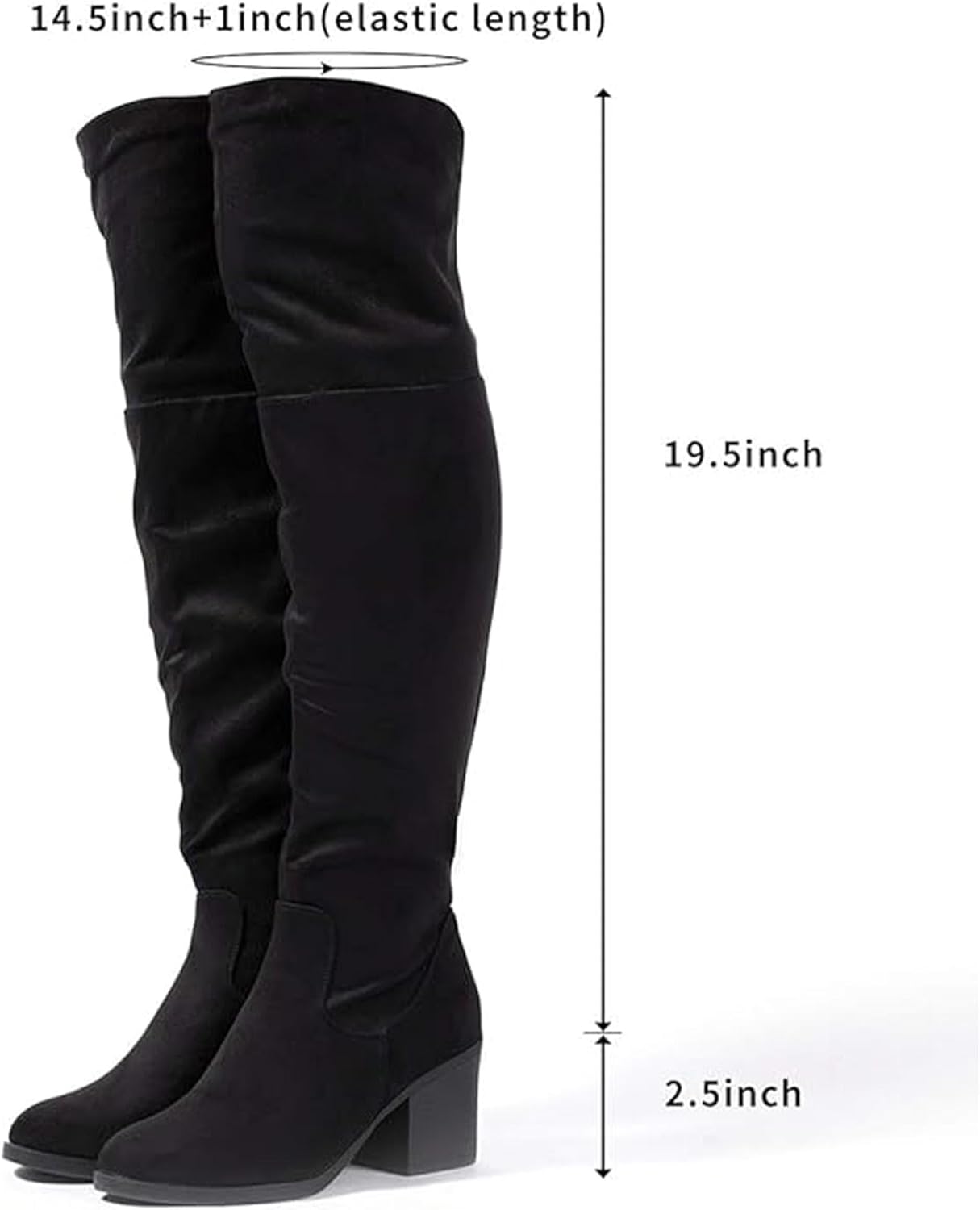 katliu Women's Thigh High Boots Sexy Stacked Block Heel Boots Over the Knee - Image 4