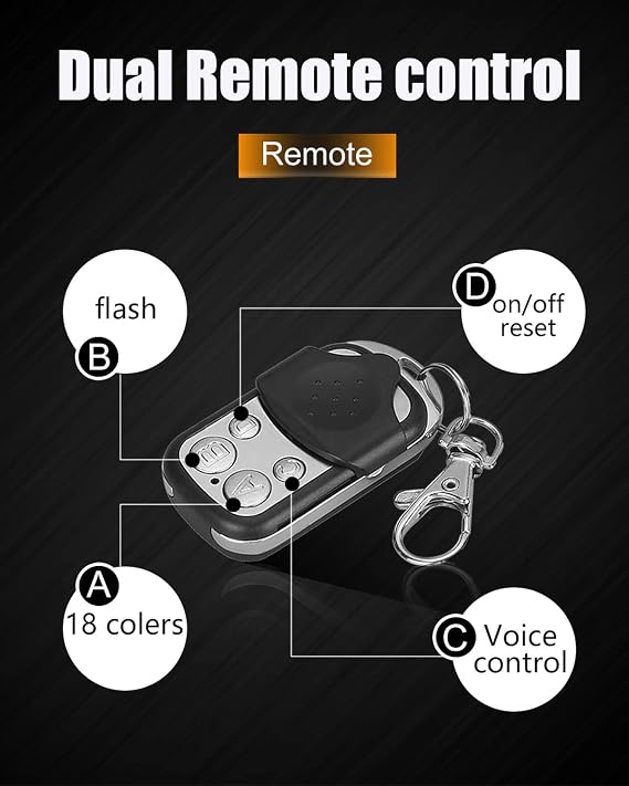 SUNPIE Motorcycle LED Underglow Kit, 8Pcs Waterproof LED Light Strips with RF Remote, Multi-Color Motorcycle Underbody Accent Lights for Harley Honda Kawasaki Suzuki Indian