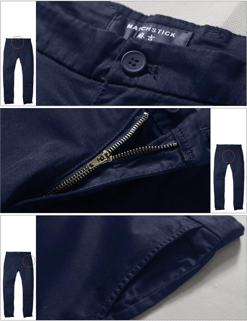 Match Men's Slim Fit Tapered Stretchy Casual Pants (32W x 31L, 8050 Blue)