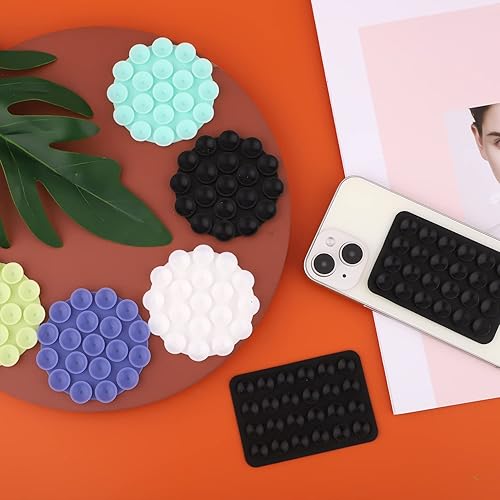 Miniatura 3 de SAVITA 7 soportes de silicona con ventosa para teléfono, multiusos, redondos y rectangulares, soporte de succión para automóvil, mini alfombrilla de