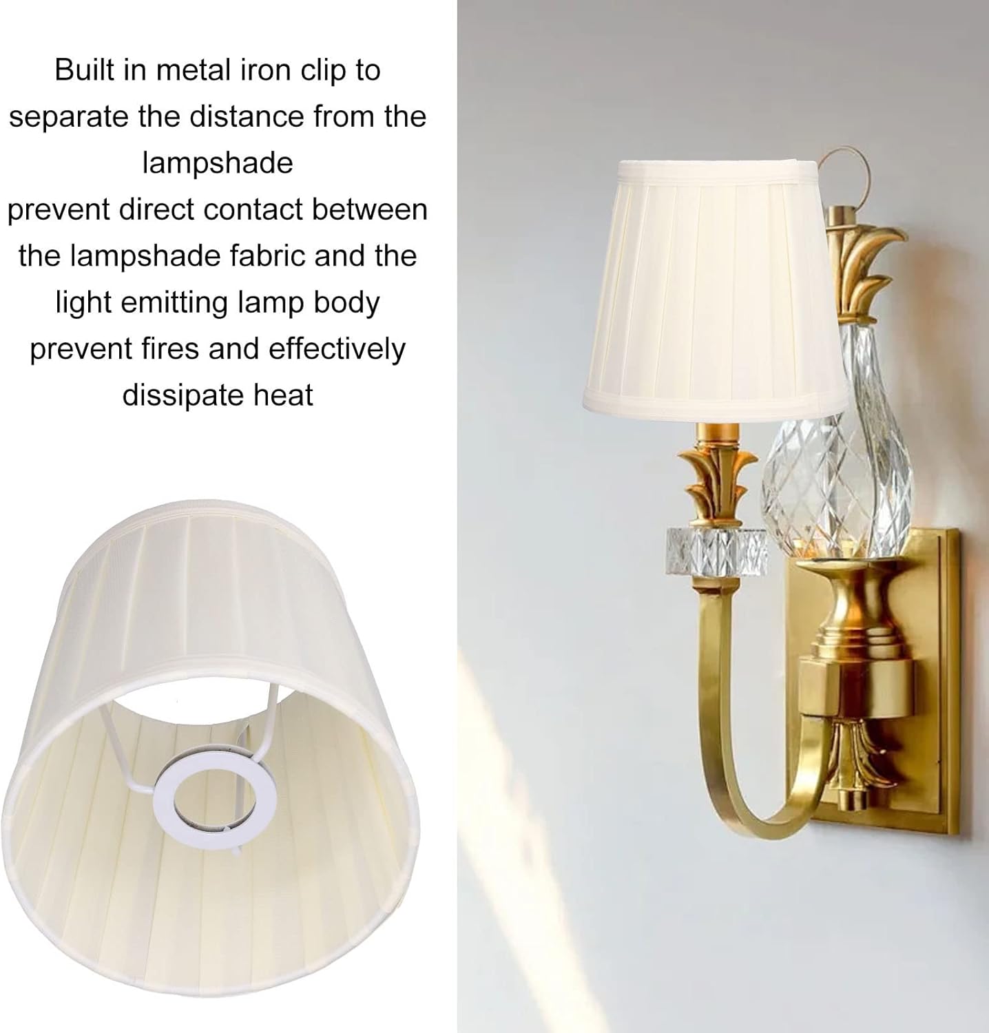 Alvinlite Lamp Shades Set Of 3, Lamp Cover Chandelier Shades Bell Lamp Shades Uno Fitter Beige Modern for Table Floor Wall Chandelier Bedside Lamp Replacement