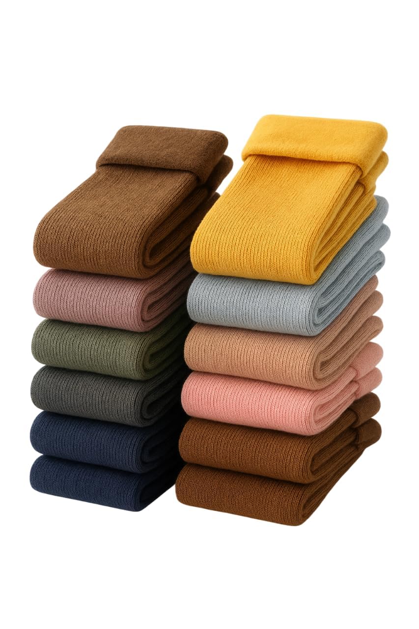 Women’s Premium Warm Cotton Crew Socks – Soft Breathable Cozy Knit Multi-Color Winter Socks, Comfortable Everyday Casual Fashion Socks For Women [ Random colors socks ]-image-32