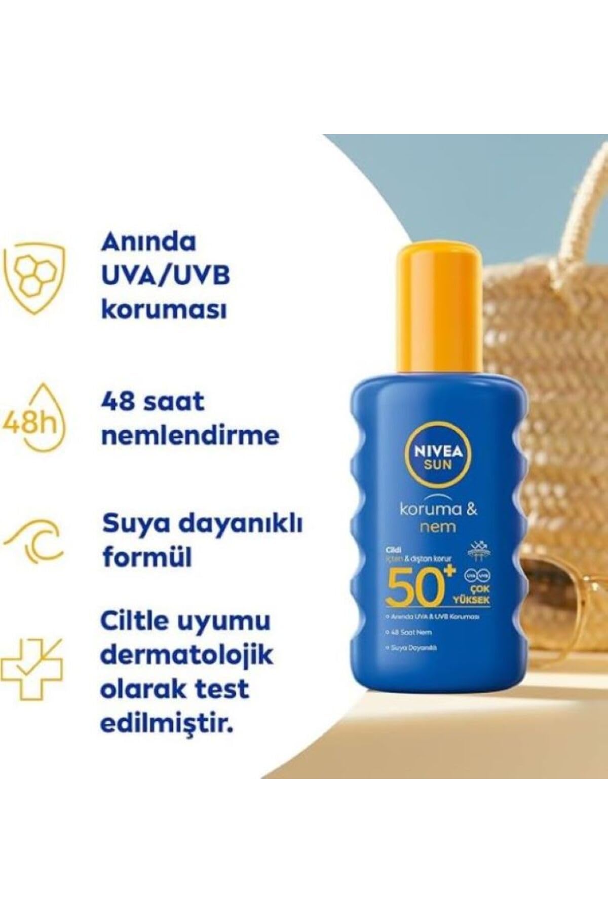 Nıvea Sun Koruma& Nem Spf 50+ Leke Karşıtı Güneş Spreyi 200 Ml