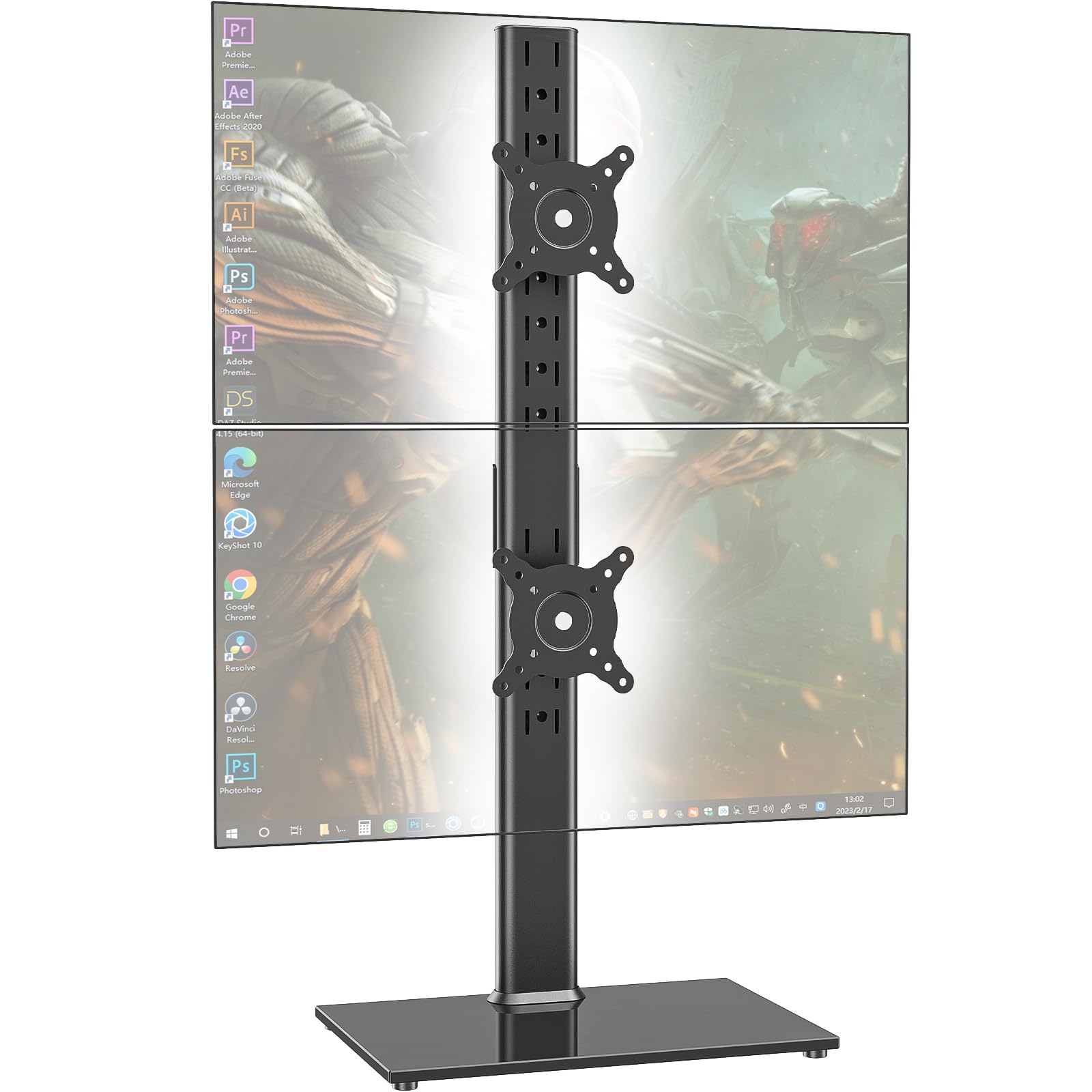 See full amazon price history chart for Dual Monitor Stand - Vertical Stack Screen Free-Standing Desk Mount Riser Fits Two 13 to 34 Inch Computer Monitors with Swivel, Tilt, Height Adjustable, VESA Stand 100 x 100mm, 75 x 75mm AX05TB02 Dual Monitor Stand - Vertical Stack Screen Free-Standing Desk Mount Riser Fits Two 13 to 34 Inch Computer Monitors with Swivel, Tilt, Height Adjustable, VESA Stand 100 x 100mm, 75 x 75mm AX05TB02 (B0BVFBDQ92) Amazon Price History, Amazon Price Tracker