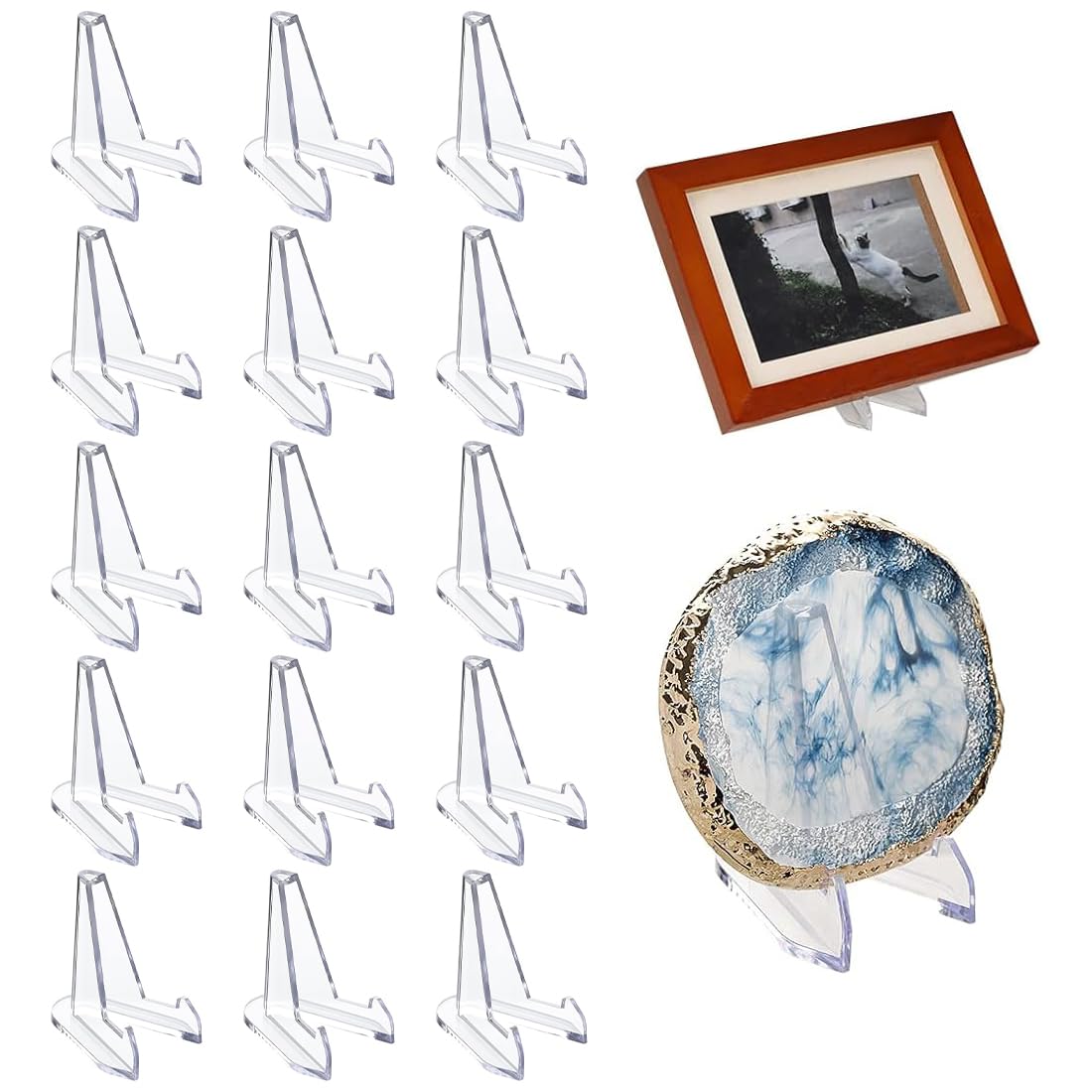 VIVIIHOO Lot De 25 Présentoirs Cartes En Acrylique - Chevalets Transparents Pour Cartes à Collectionner Et Objets