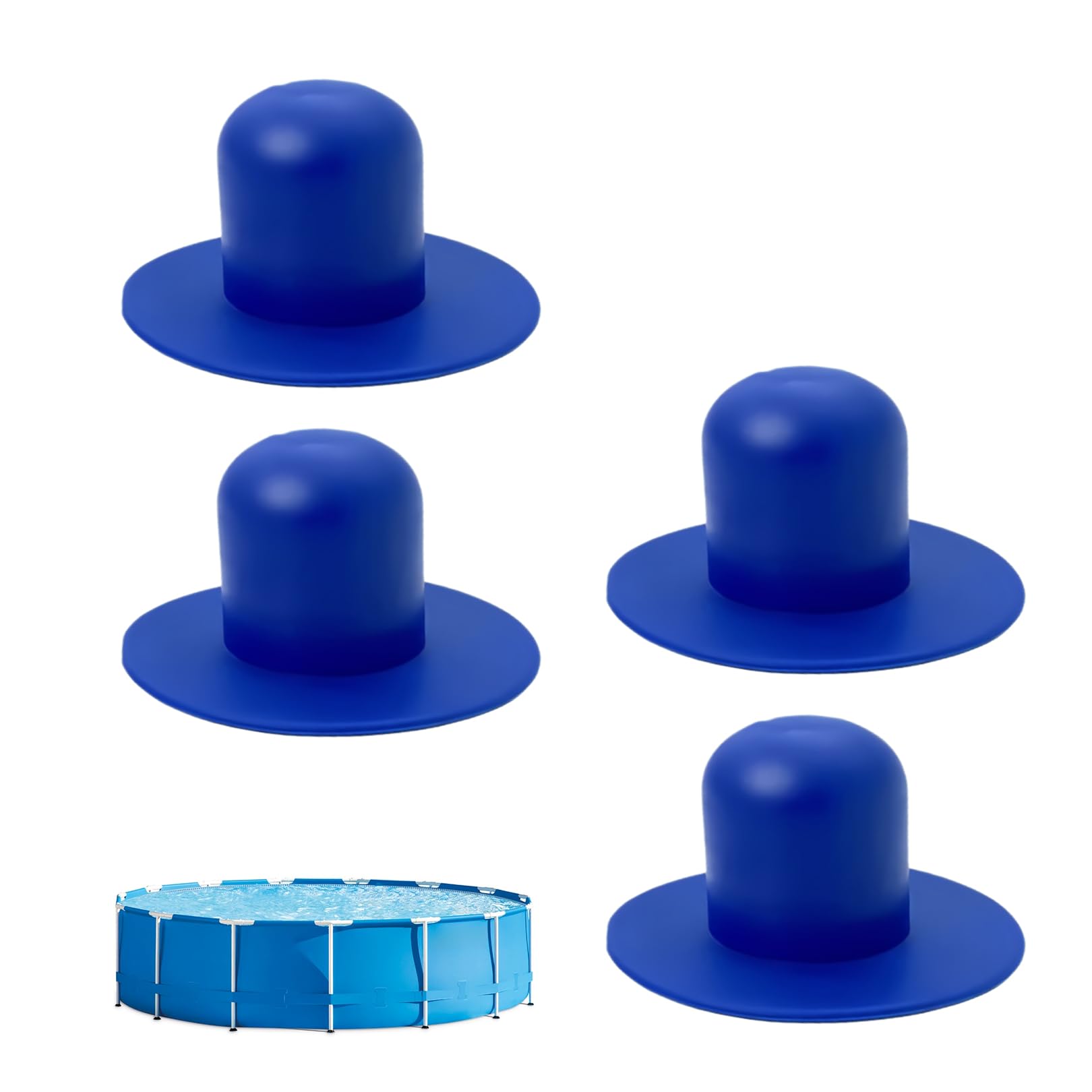 4 Pcs Pool Wall Plug Replacement Parts,Swimming Pool Pump and Filter Kit,Hole Plug Stopper for Above Ground Pool Accessories,Pools Grounds Strainer Plugs Stoppers Compatible with Intex Bestway (Blue)