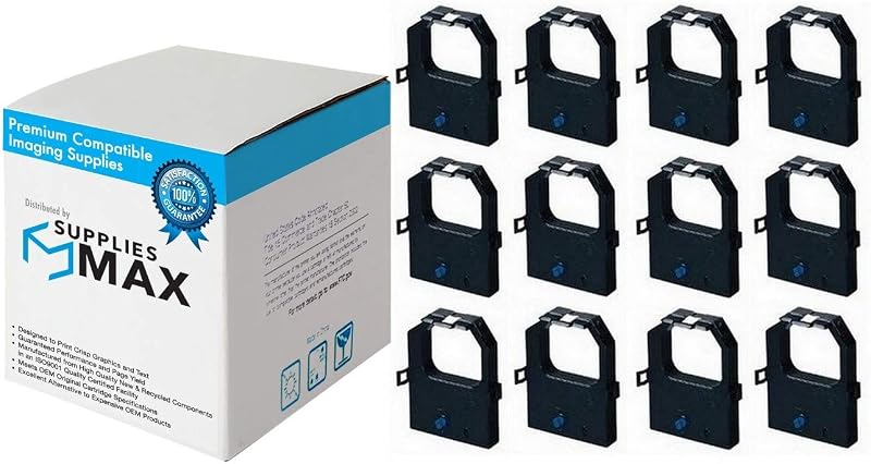 Compatible Replacement for Lexmark Formsprinter 2400/2480/2481/2490/2491/2580N/2581N/2590N/2591N Black Printer Ribbons (12/PK) (3070166_12PK)