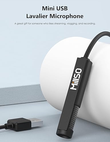 Miniatura 2 de MillSO Micrófono USB para PC, Plug & Play, mini micrófono USB omnidireccional externo USB Lavalier para computadora, laptop, YouTube, reunión,