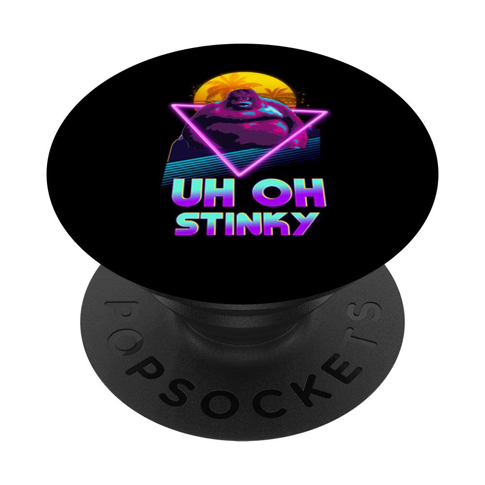 Amazon.com: Uh Oh Stinky Poop Le Monke 80s Vaporwave Outrun Style  PopSockets PopGrip: Swappable Grip for Phones & Tablets : Cell Phones &  Accessories