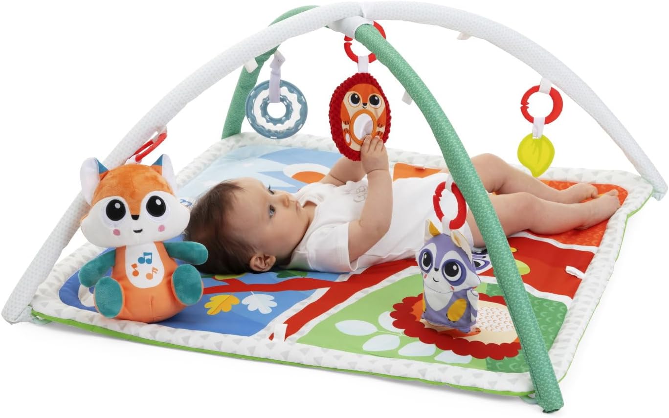 Chicco Magic Forest Rug with Arches, Multifunctional Gym with Play Mat for Kids, 5 Removable Pendants, Plush Fox, Relaxing Music and Soft Lights, Baby Games 0+ Months, Multi-Colour