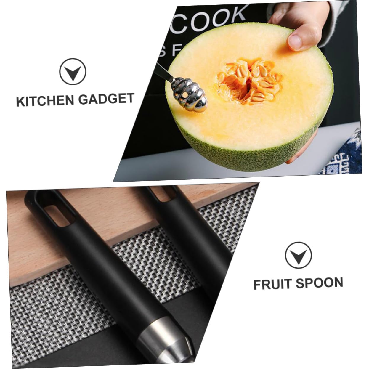 Cabilock Fruit Scoop Melon Baller 304 Stainless Steel Perfect for Restaurant Home Easy Digging Carving
