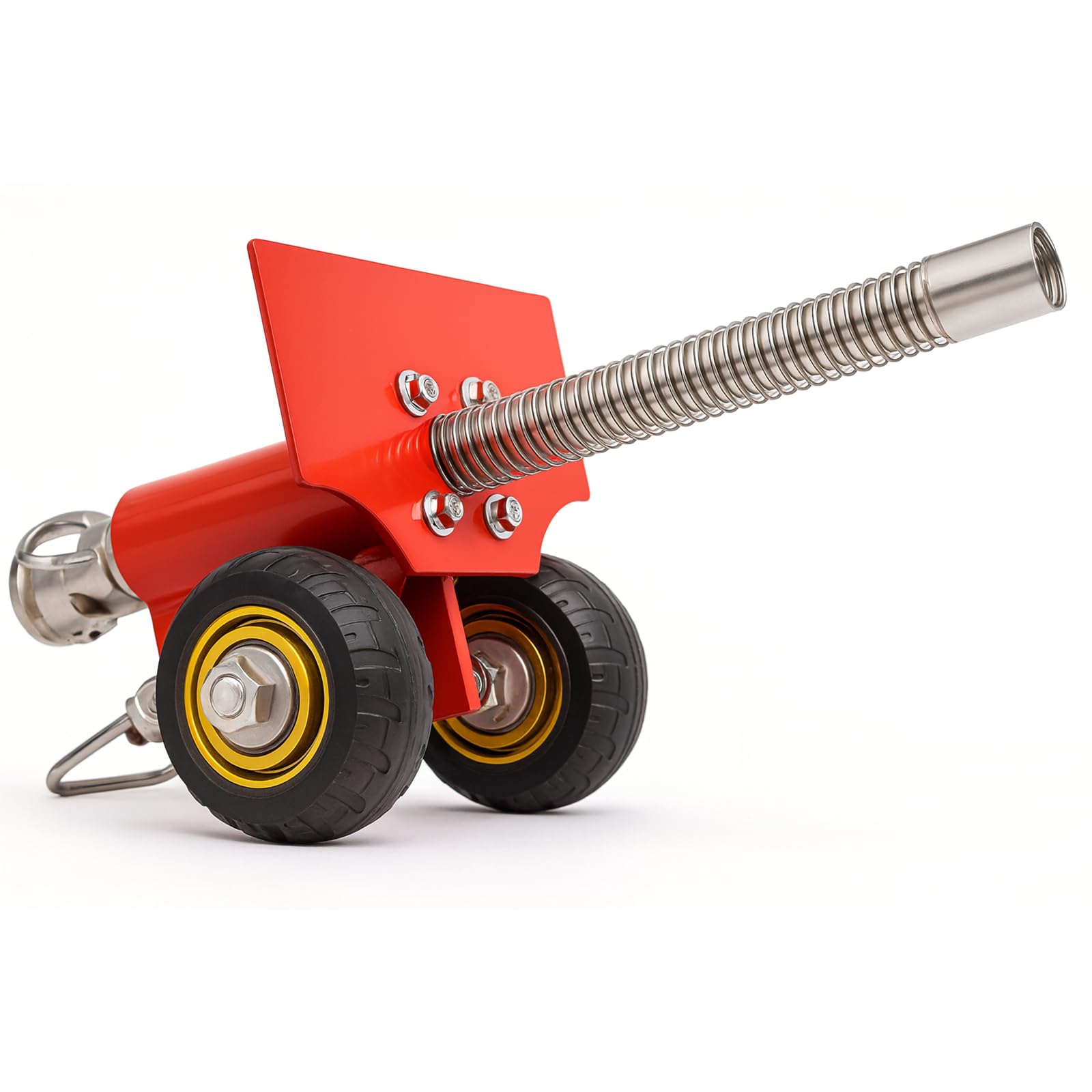 TIETHEKNOT Stainless Steel Mini Cannon Model with Recoil Mechanism - Perfect for Outdoor Games and Collectors’ Gift (red)