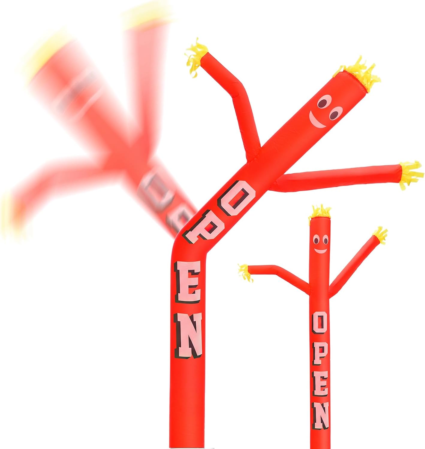 20ft Sky Air Puppet Dancer Inflatable Waving Tube Man Attachment - Wacky Waving Dancing Tube Guy for Business Promotion Stand Out Advertising - Dancer ONLY - NO Blower (Open)