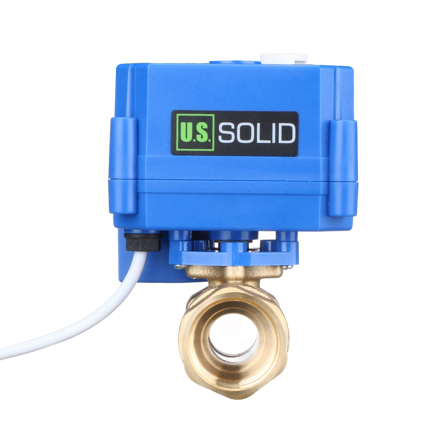 U.S. Solid Valvola a sfera motorizzata 3/4" elettrovalvola in ottone – Funzione manuale, 2 vie, 9-24V AC/DC, 2 fili, ritorno automatico, normalmente chiusa