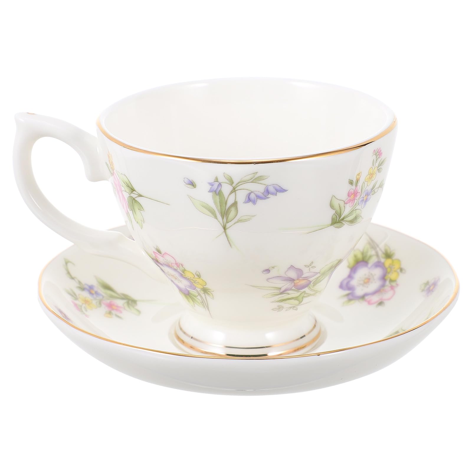 Gatuida Set 1 Tazzina da Caffè in Ceramica Bianca con Piattino Elegante e Funzionale per Bevande Calde come Caffè e Latte, la Casa e L'ufficio