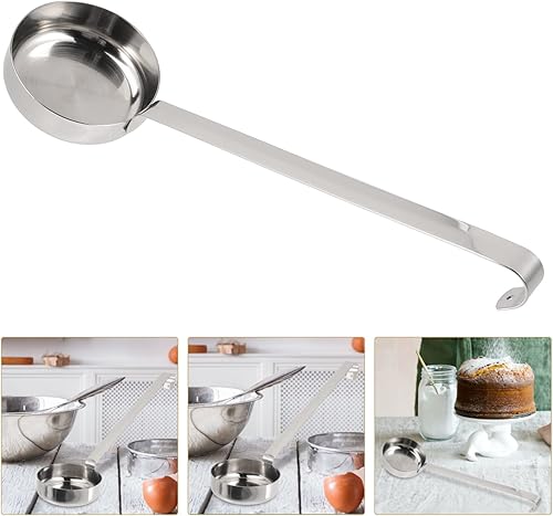 Miniatura 7 de Cucharones con gancho para cucharas y cucharones, cucharón para sopa, cuchara para el hogar, medición de pizza con acero inoxidable para hornear,